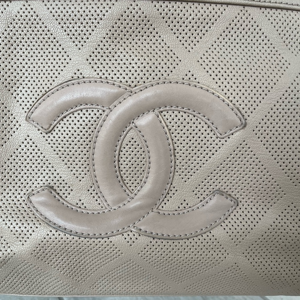 Chanel Beige Perforated Caviar Tote - Picture 5 of 16
